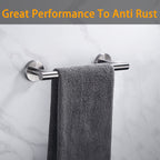 Nolimas 9 Inch Silver Bath Hand Towel Bar Sus 304 Stainless Steel Towel Rod Rack Holder Round Wall Mounted Suit For Kitchen,Bath