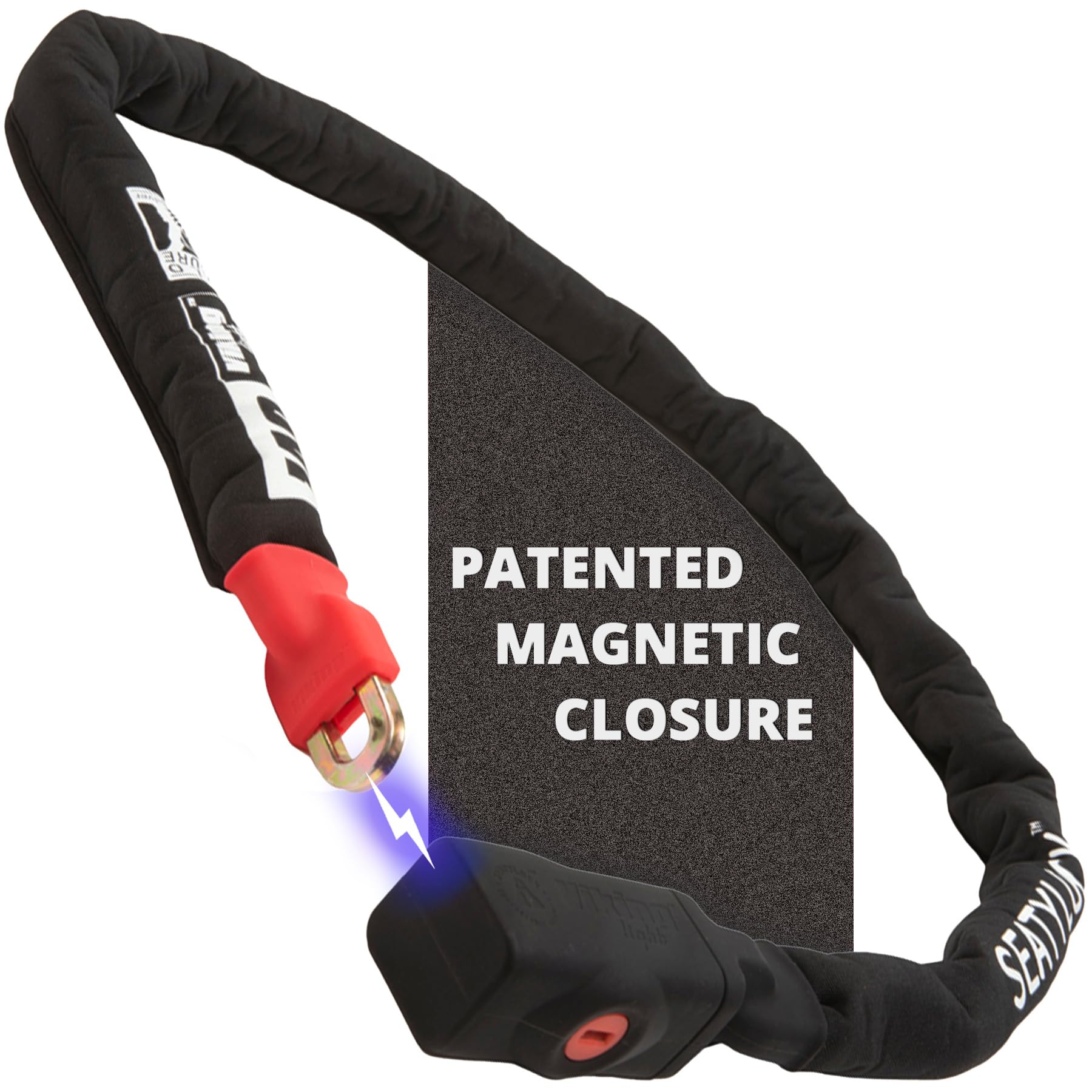 Seatylock Viking Bike Chain Lock with Key - Magnetic Patented Sold Secure Rated - Heavy Duty Anti Theft - Smart Ultra Security B