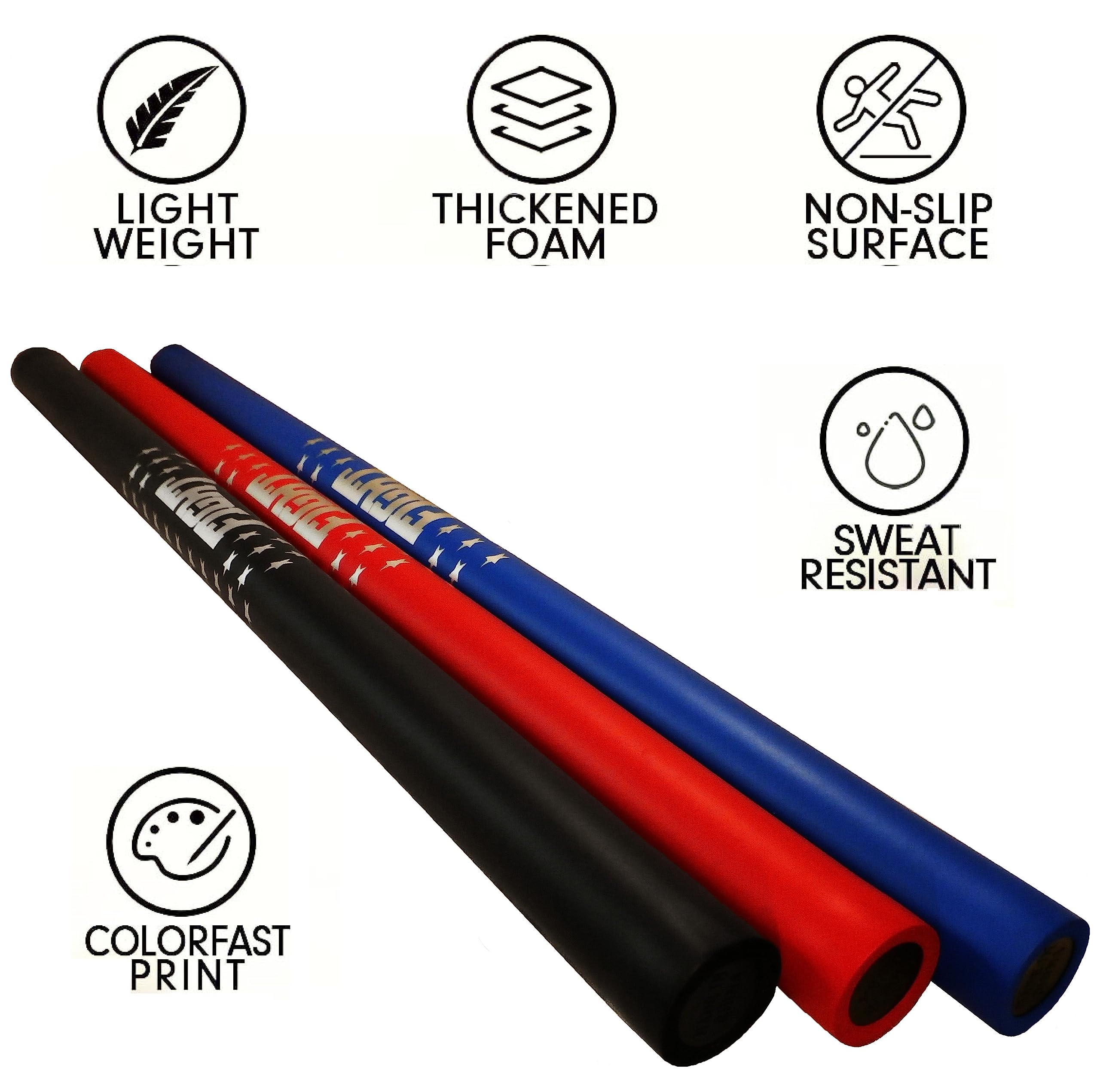 F.A.L. Product Martial Arts Equipment Foam Padded Sticks With Carry Bag Case Set 2 Pieces (Blue & Red)