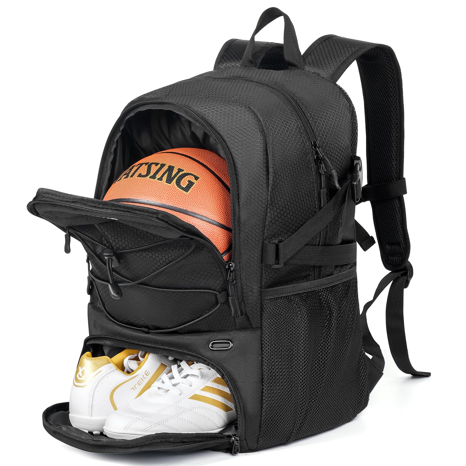 GRANDUP Basketball backpack with ball and shoes compartment Fit Volleyball, soccer, Swim, Gym, Travel, and School, large capacit