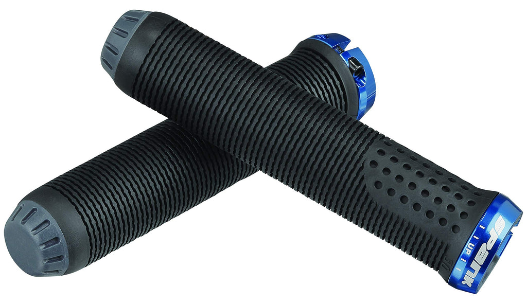 Spank Spike Grip 33 Mm (Black Blue), Bicycle Handle Bar, Comfortable Non-Slip Bike Handle Grips, Bicycle Handlebar Grips, Soft N