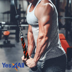 Yes4All Deluxe Black & Red Tricep Rope Cable Attachment,36 Inch Exercise Machine Attachments Pulley System Gym Pull Down Rope Wi