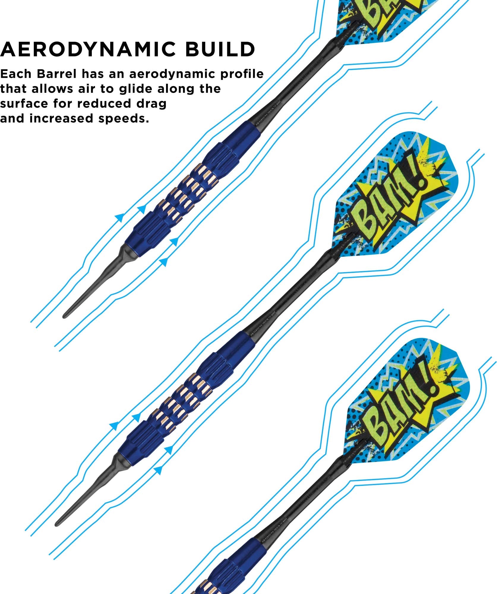 Viper Comix Soft Tip Darts: Bam (Blue), 18 Grams