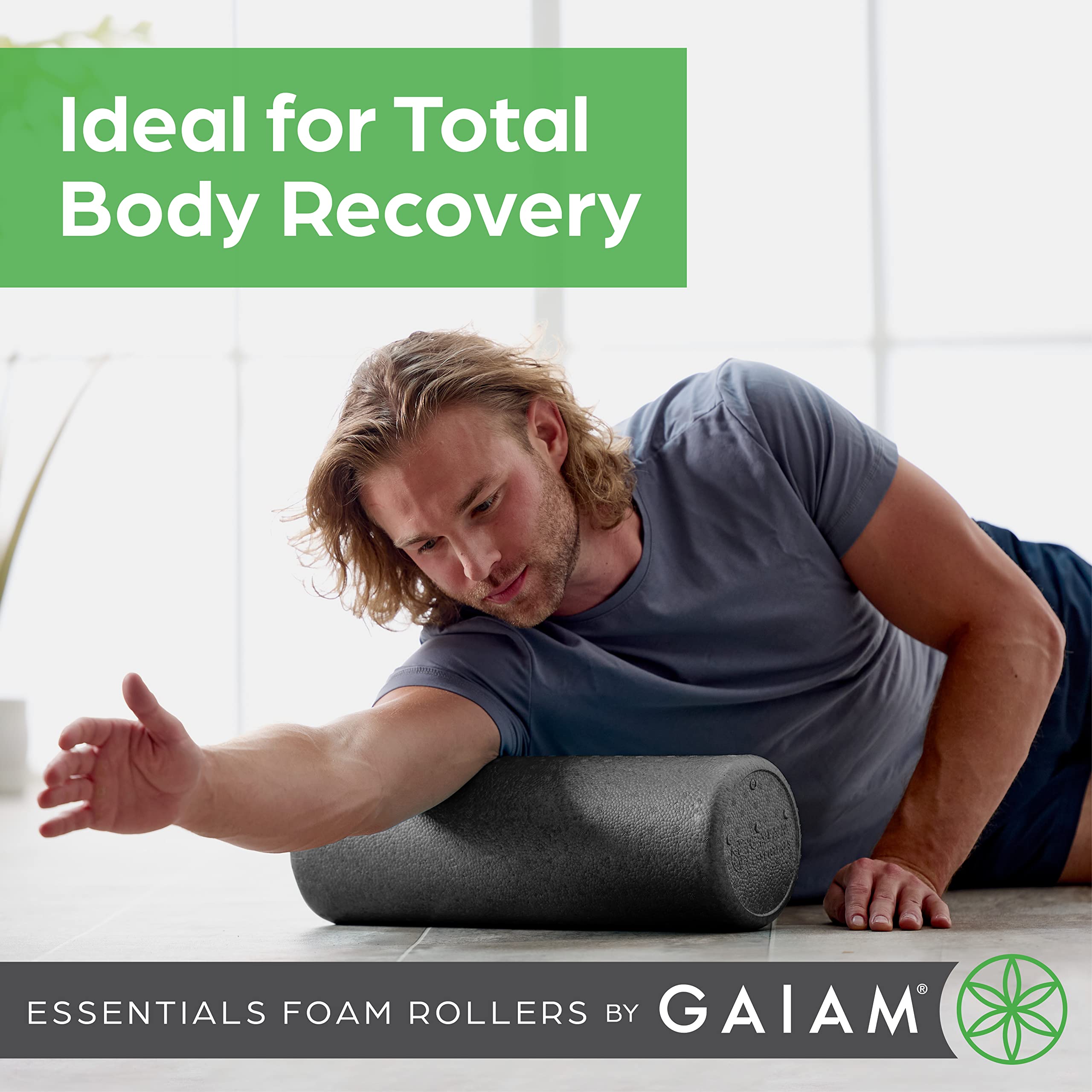 Gaiam Essentials Foam Roller, High Density, 36 Inch, Black