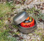 Usharedo Camping Titanium Pots Set Titanium Bowl Set Outdoor Cookware Cooking Pan Pot With Folding-Handle Travel Kitchen Mess Ki
