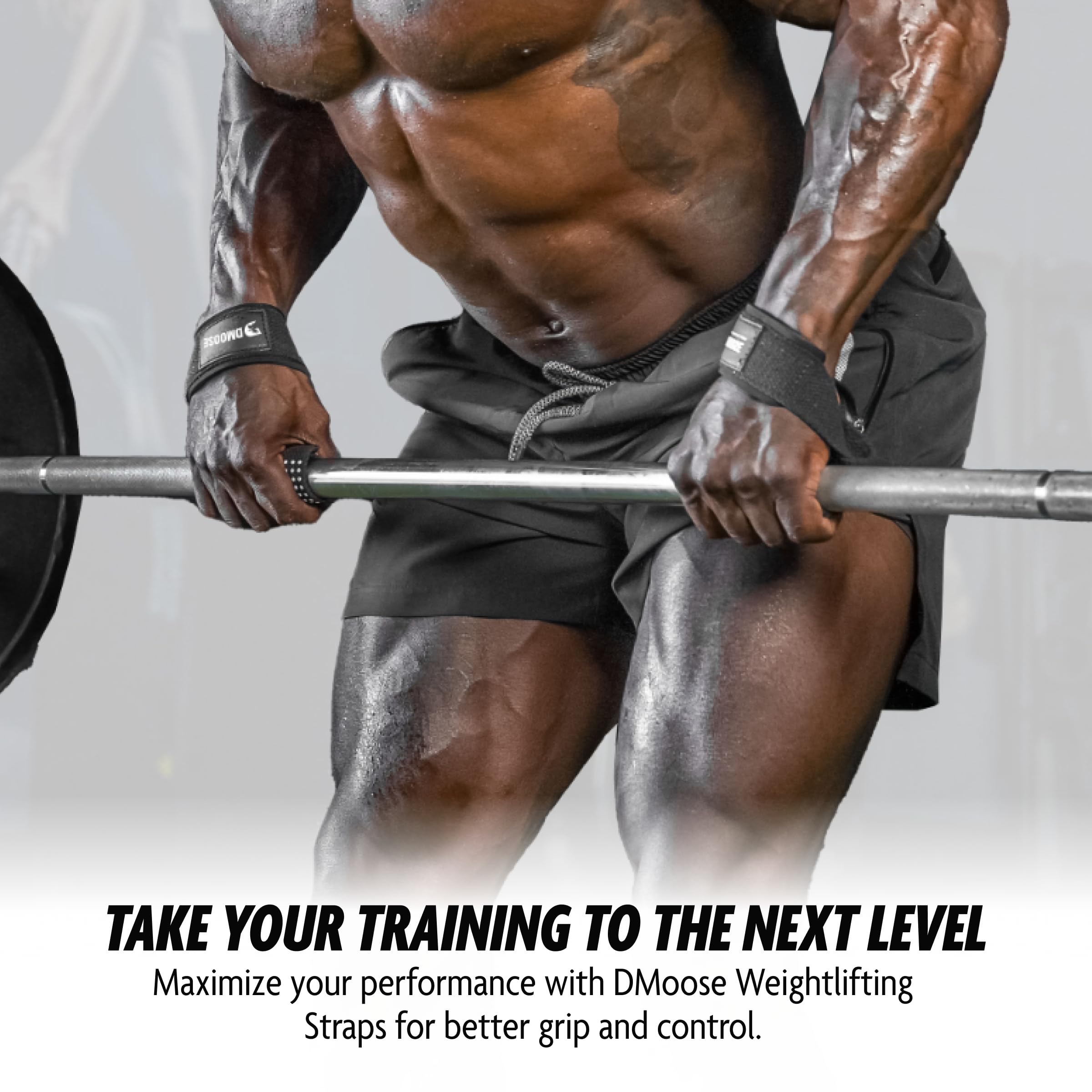 Dmoose Wrist Straps For Weightlifting, Perfect For Gym Workouts, Deadlifts, And Powerlifting, Padded Lifting Straps Gym For Men