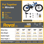 Royalbaby Freestyle Kids Bike Boys Girls 18 Inch Bmx Childrens Bicycle With Kickstand For Ages 5-8 Years, Blue