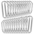 Zalava 24Pc Aluminum Carabiner Clip D Ring, 24Pc Keychain Clips Spring Snap Hook,Small Carabiners Set For Outdoor Camping Fishin