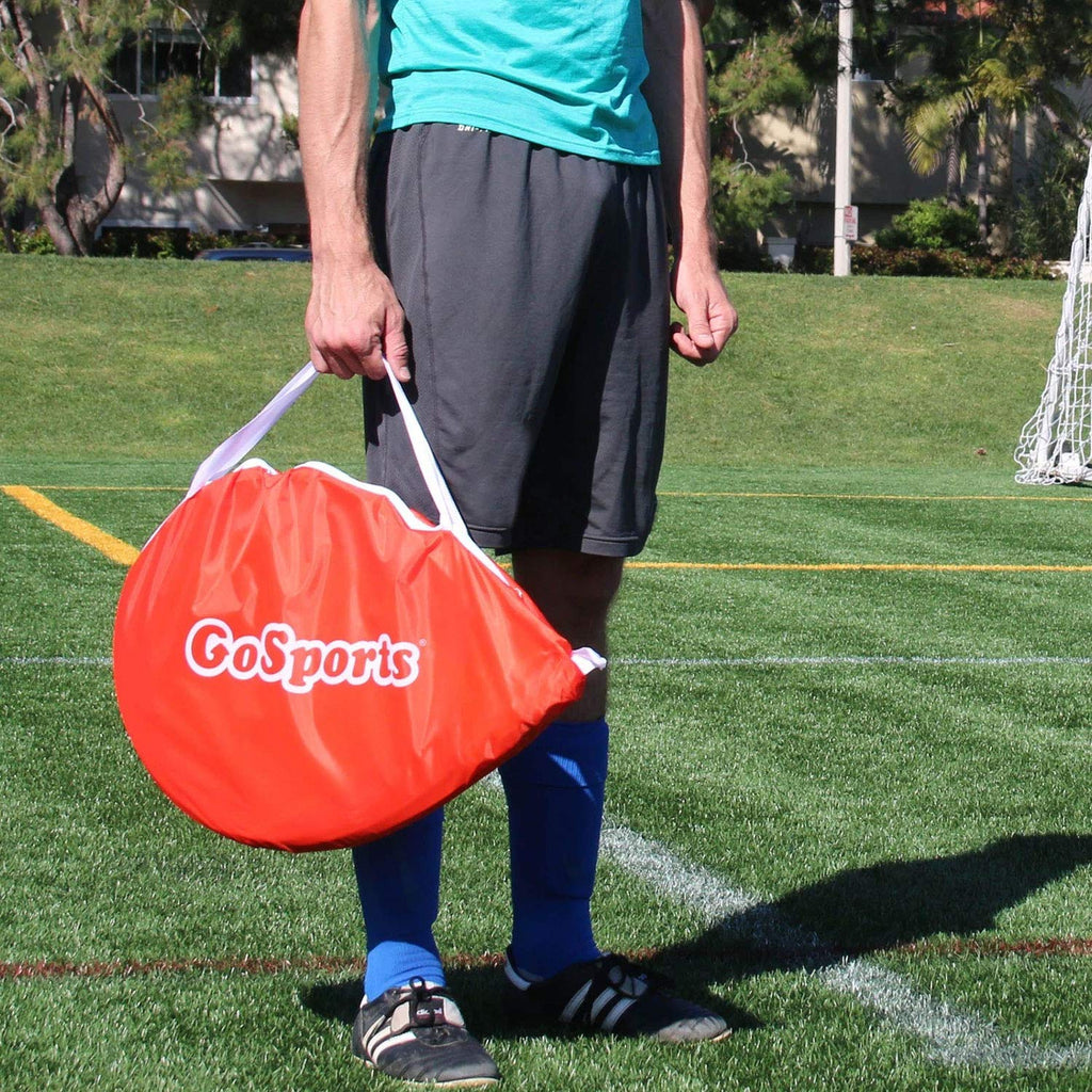 Gosports Portable Pop-Up Soccer Goals For Backyard - Kids & Adults - Set Of Two Nets With Agility Training Cones And Carrying Ca