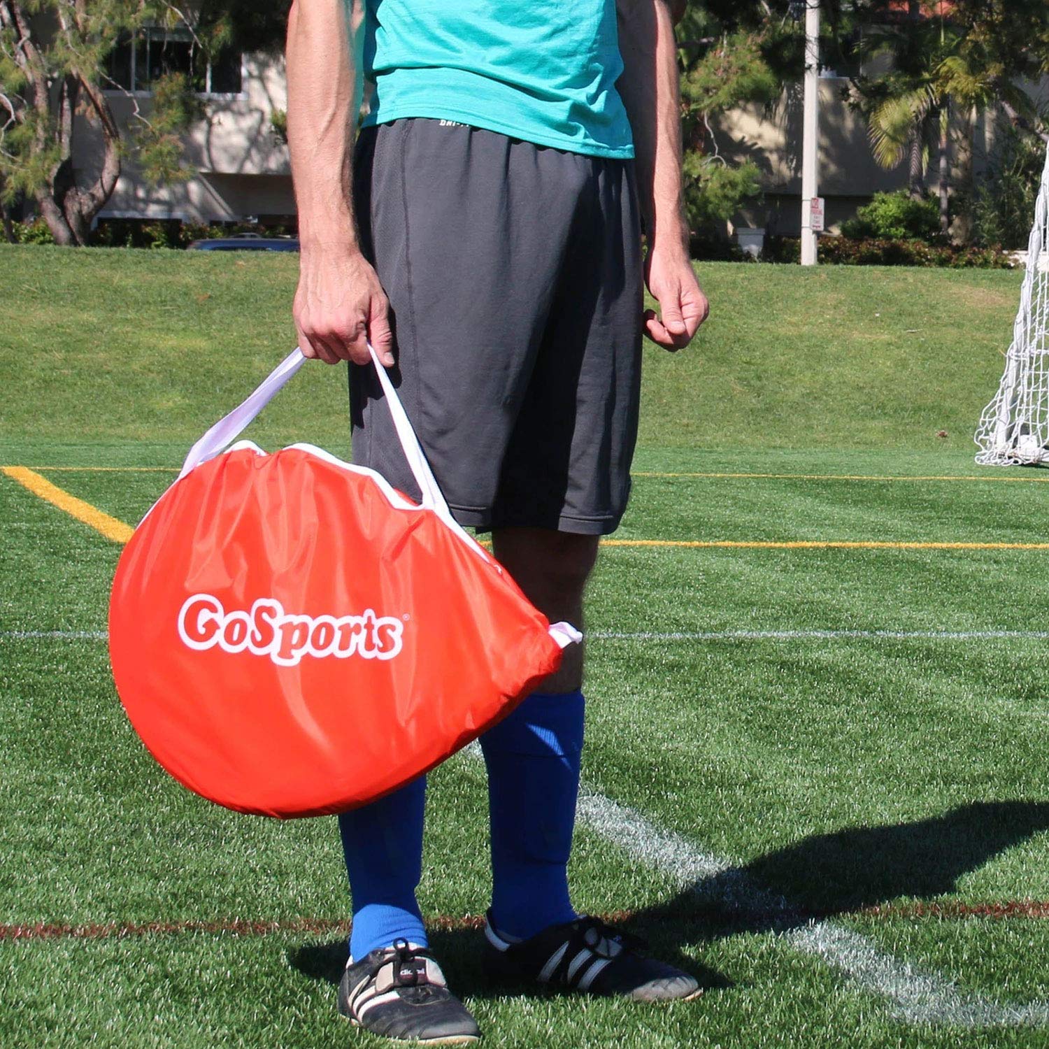 Gosports Portable Pop-Up Soccer Goals For Backyard - Kids & Adults - Set Of Two Nets With Agility Training Cones And Carrying Ca