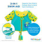 Swimschool Swim Trainer Vest - Easy On & Off Kids Swimming Vest - Sizes: Small/Medium Up To 33 Lbs. & Medium/Large Up To 50 Lbs.
