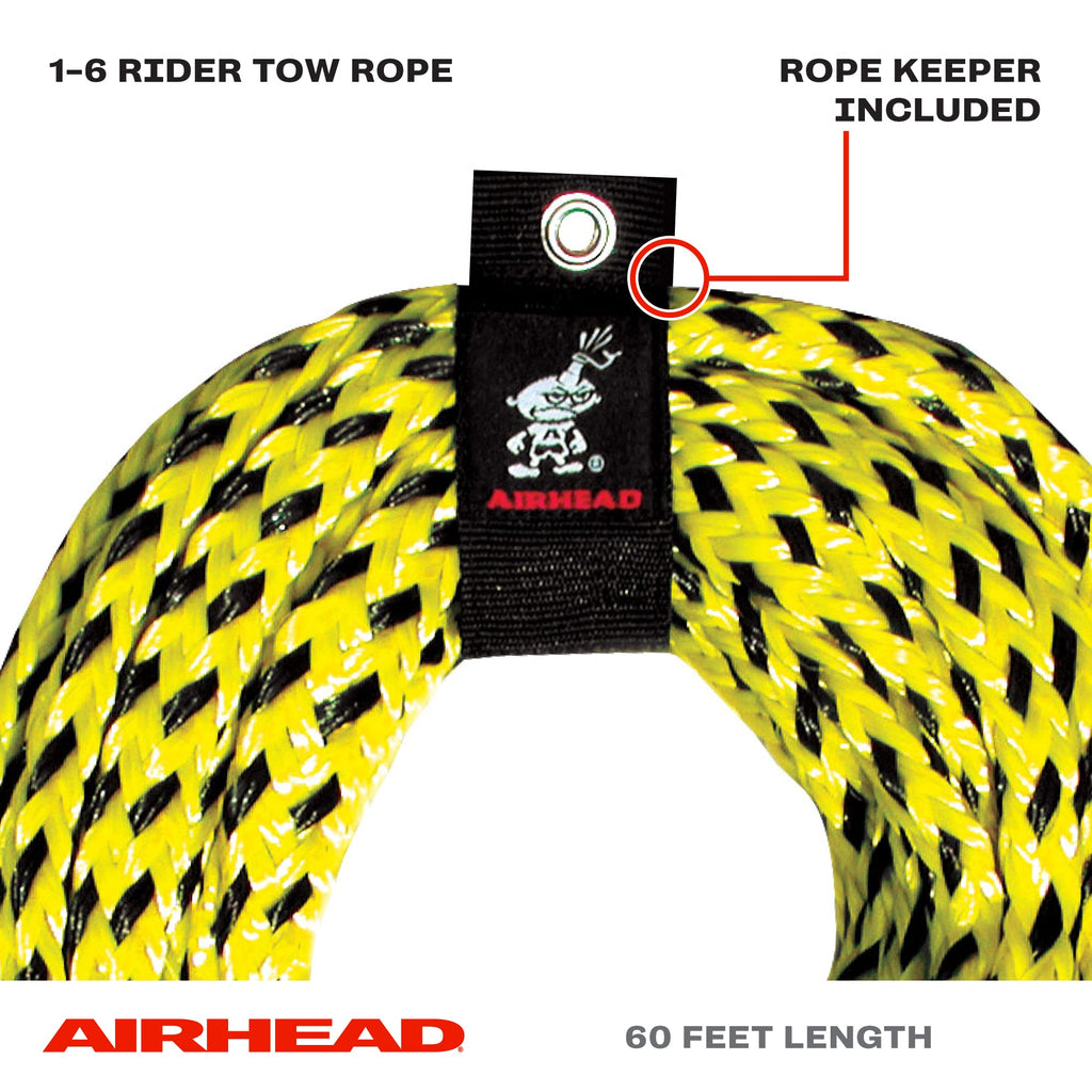 Airhead Tow Rope For 1-6 Rider Towable Tubes, 1 Section, 60-Feet