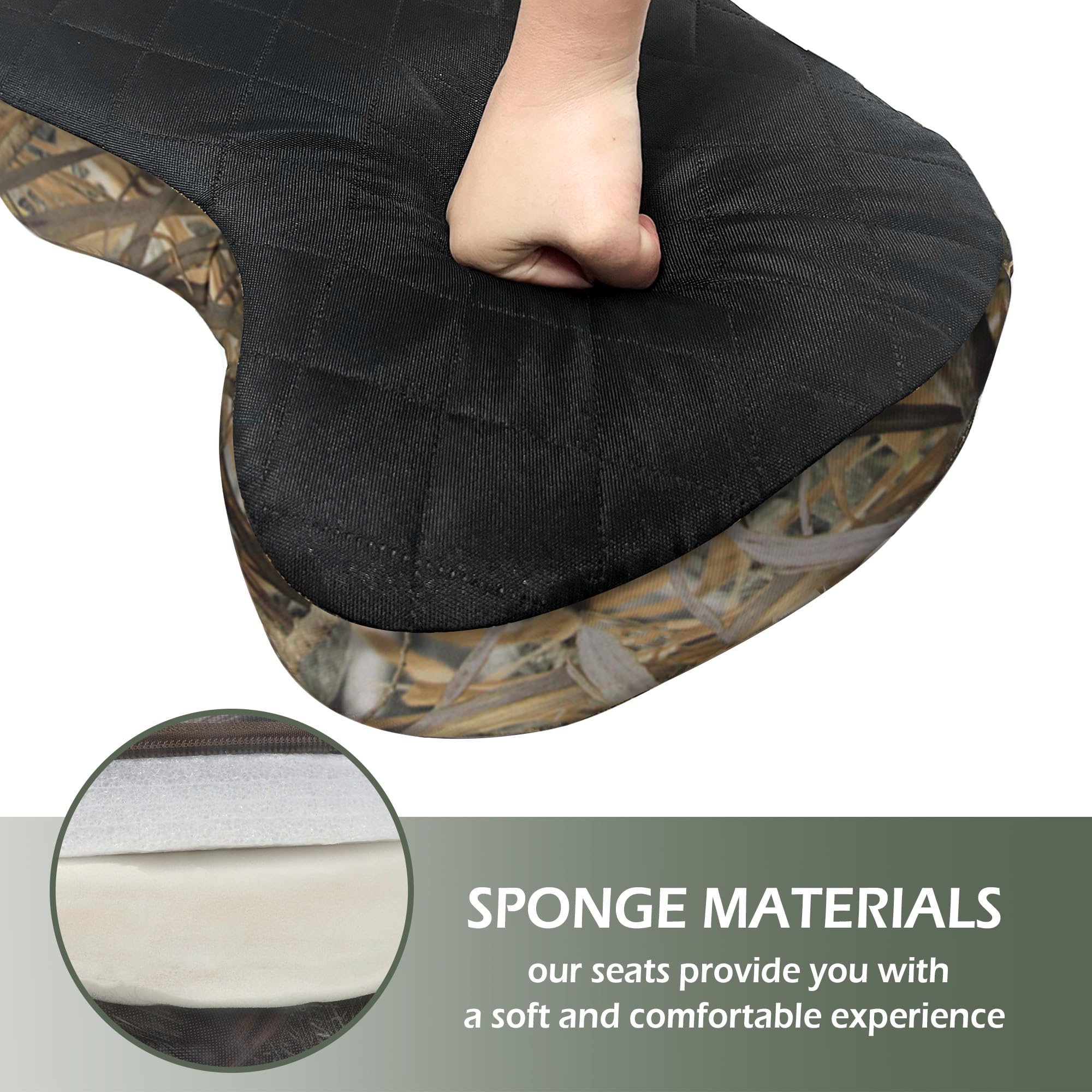 Urmona Portable Hunting Seat Cushion, 11.4 X 15.7 X 2.8In Thicken Lightweight Outdoor Cushion, Waterproof Sponge Dirty Proof Pad