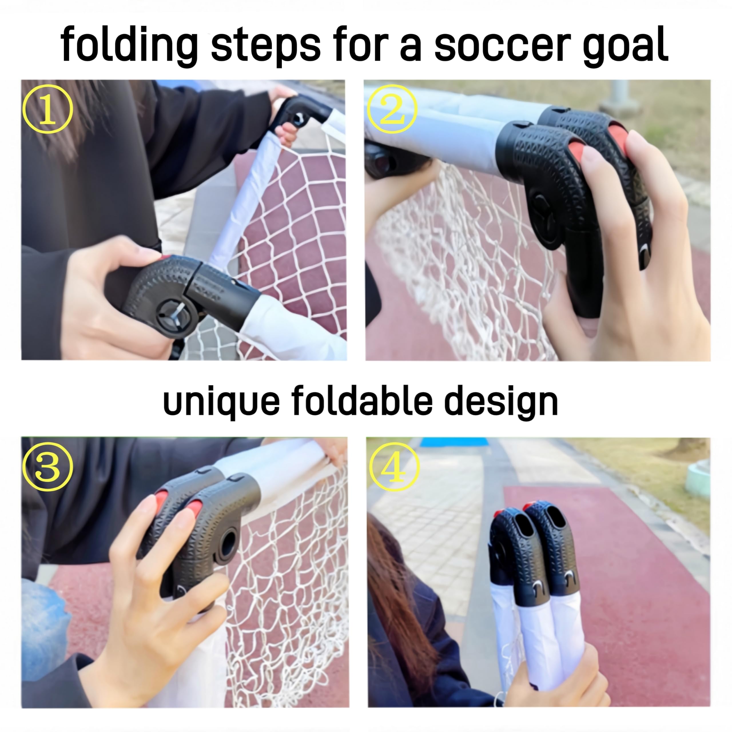 KiBiGOAL Mini Toddler Soccer Goal Set, White Foldable Goal for Kids, Kids Goals for The Backyard + Indoor + Outdoor Soccer Toy(2