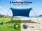 Beach Tent, Camping Sun Shelter 10 X 10Ft, With 4 Sandbags, Upf50+, Includes Sand Shovel, Ground Pegs & Stability Poles, Pop Up