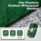 Kawagebo Kamp Sherpa Warm Outdoor Camping Blanket - Waterproof Stadium Blanket For Cold Weather, Camp, Sports Mom And Concert -