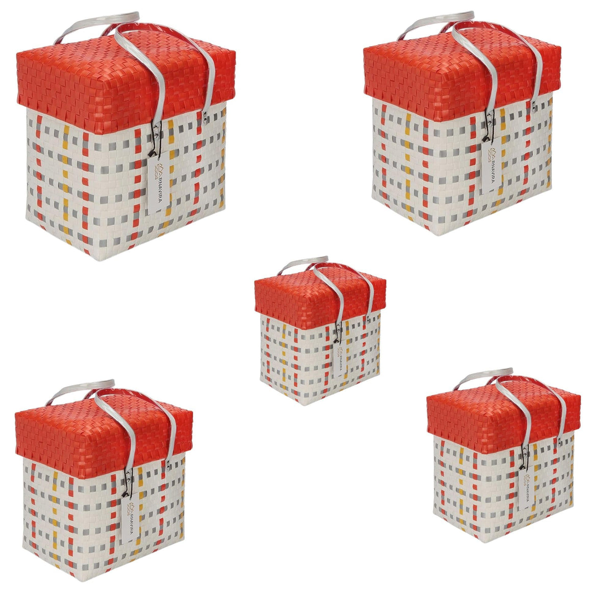 Arnavira Handmade Multipurpose Basket with Lid 20L Used as Shopping, Storage, Picnic, Beach, Toy Basket (XLarge) (30x20x32 CM)