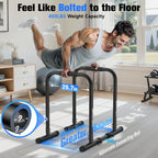 Sportsroyals Adjustable Dip Bar Station, Heavy Duty Parallette & Parallel Bars, 400LBS Stable Dip Stands for Home Gym, Calisthen