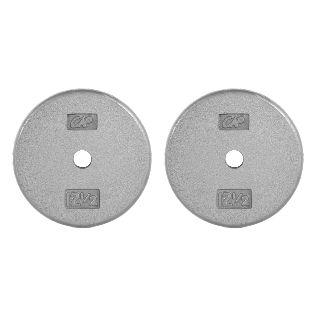 CAP Barbell Cast Iron Standard 1-Inch Weight Plate Set - Barbell Weights for Home Gym, Strength Training, and Weightlifting, 12.