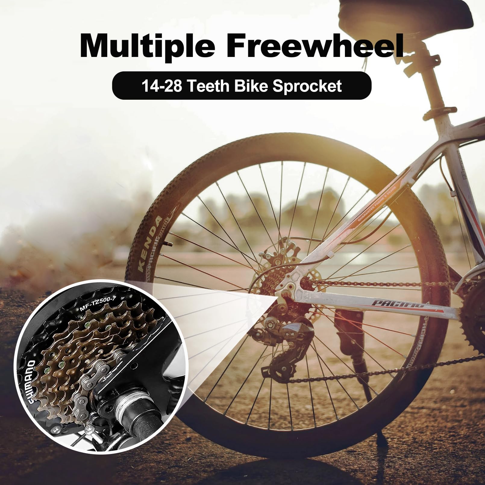 Rainflowwer Shimano 7 Speed Bike Cassette, Mf-Tz500-7 Bicycle Cassette 14-34T Multiple Cassette Cycling Replacement Part
