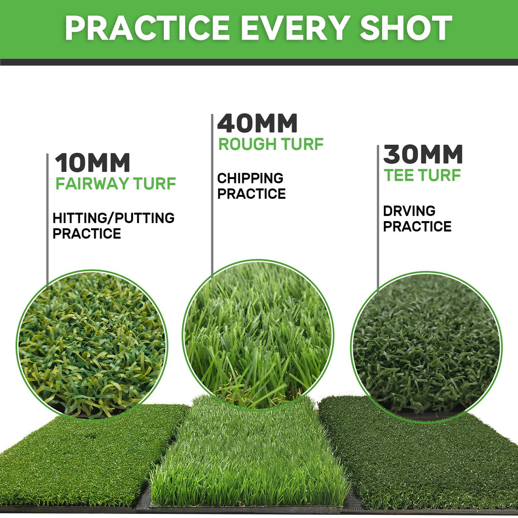 Cosportic Golf Hitting Mat | Golf Training Mat For Swing/Driving/Chipping With Advanced Artificial Turf, Golf Practice Mat 16''X