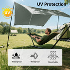Free Soldier Camping Tarp Waterproof Portable Multifunctional Outdoor Traveling Awning Backpacking Shelter Rain Tarp (Bean Green