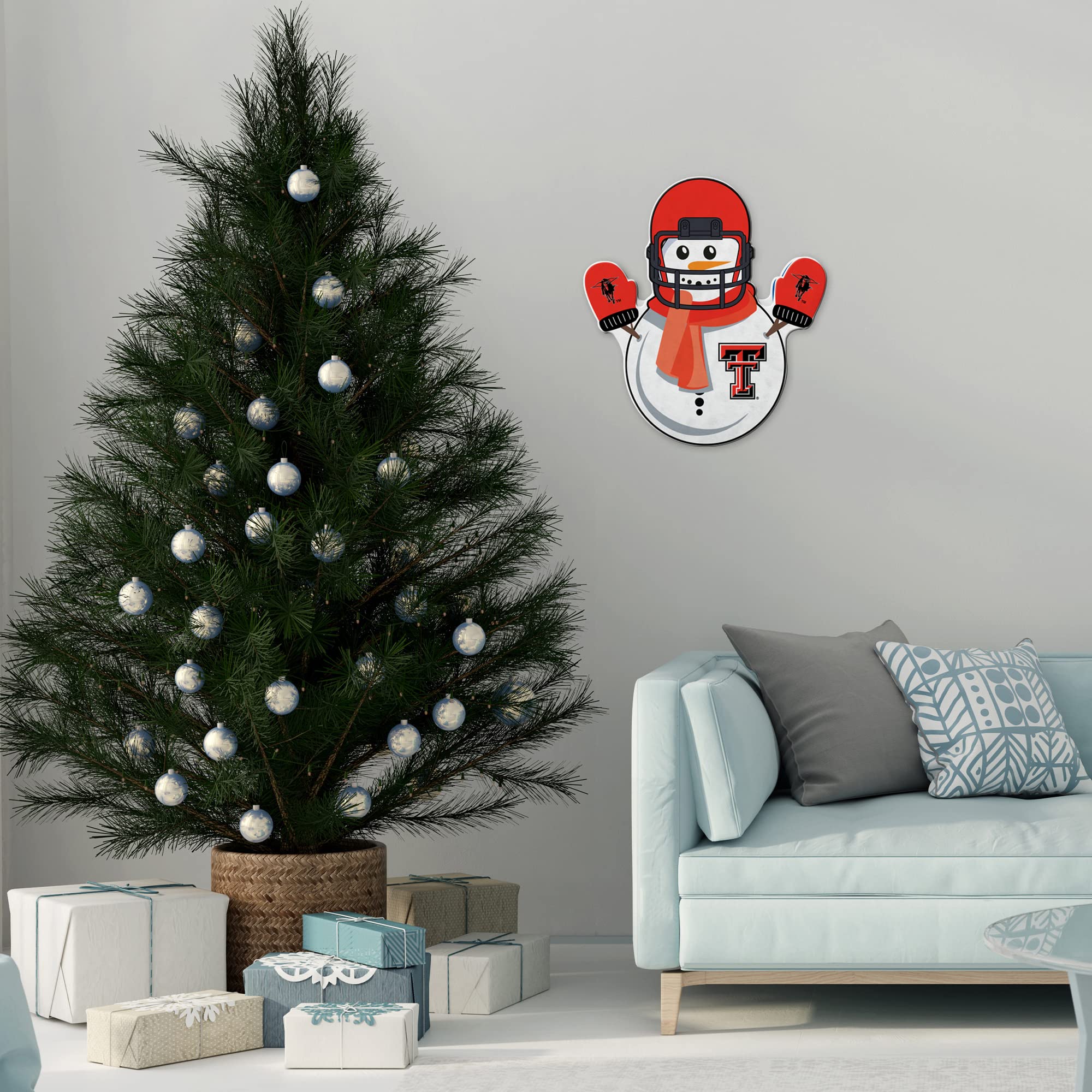Rico Industries Ncaa Texas Tech Red Raiders Snowman Shape Cut Pennant - Home And Living Room D  Cor - Soft Felt Ez To Hang