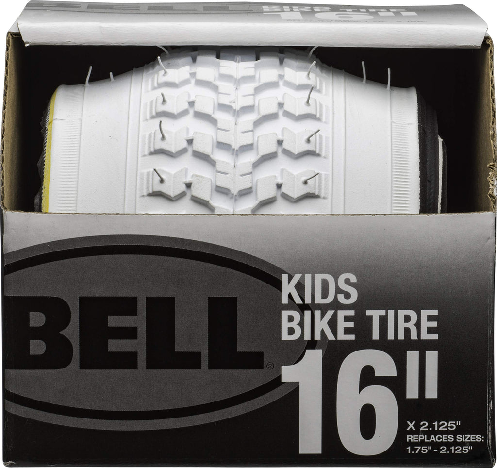 Bell 7091033 Kids Bike Tire, 16'' X 1.75-2.125'', White