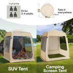 Alvantor Pop Up Screen House, 4 In 1 Outdoor Camping Tent,7'X7' Screen Room With Mosquito Netting &Waterproof Pvc, Suv Tent With