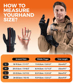 Benirap Winter Gloves for Men Women, Warm Touchscreen Winter Gloves Windproof Non-Slip for Cold Weather Running Cycling Black