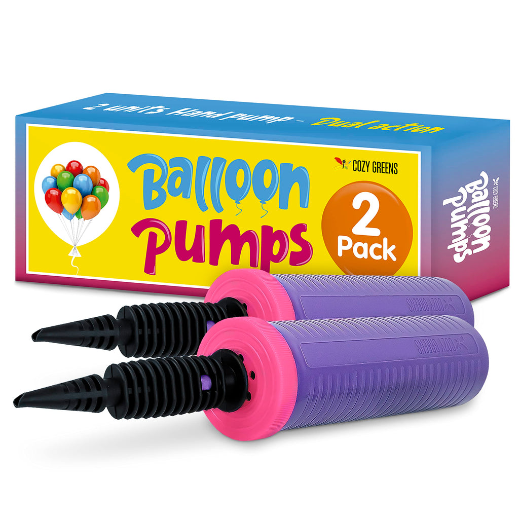 Balloon Pump Hand Held, Inflator Air Pump For Balloons - 2Way Dual Action, 2Pack: Friends Can Help - Easy To Use, 100% Lifetime