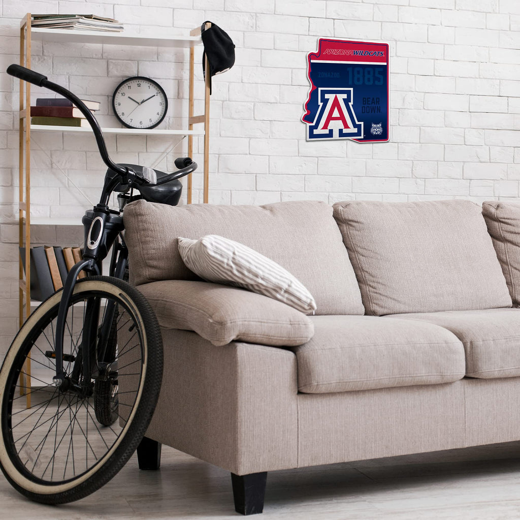Rico Industries Ncaa Arizona Wildcats State Shape Shape Cut Pennant - Home And Living Room D  Cor - Soft Felt Ez To Hang