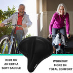 Daway Oversized Comfort Bike Seat - C40 Most Comfortable Extra Wide Soft Foam Padded Exercise Bicycle Saddle For Men Women Senio