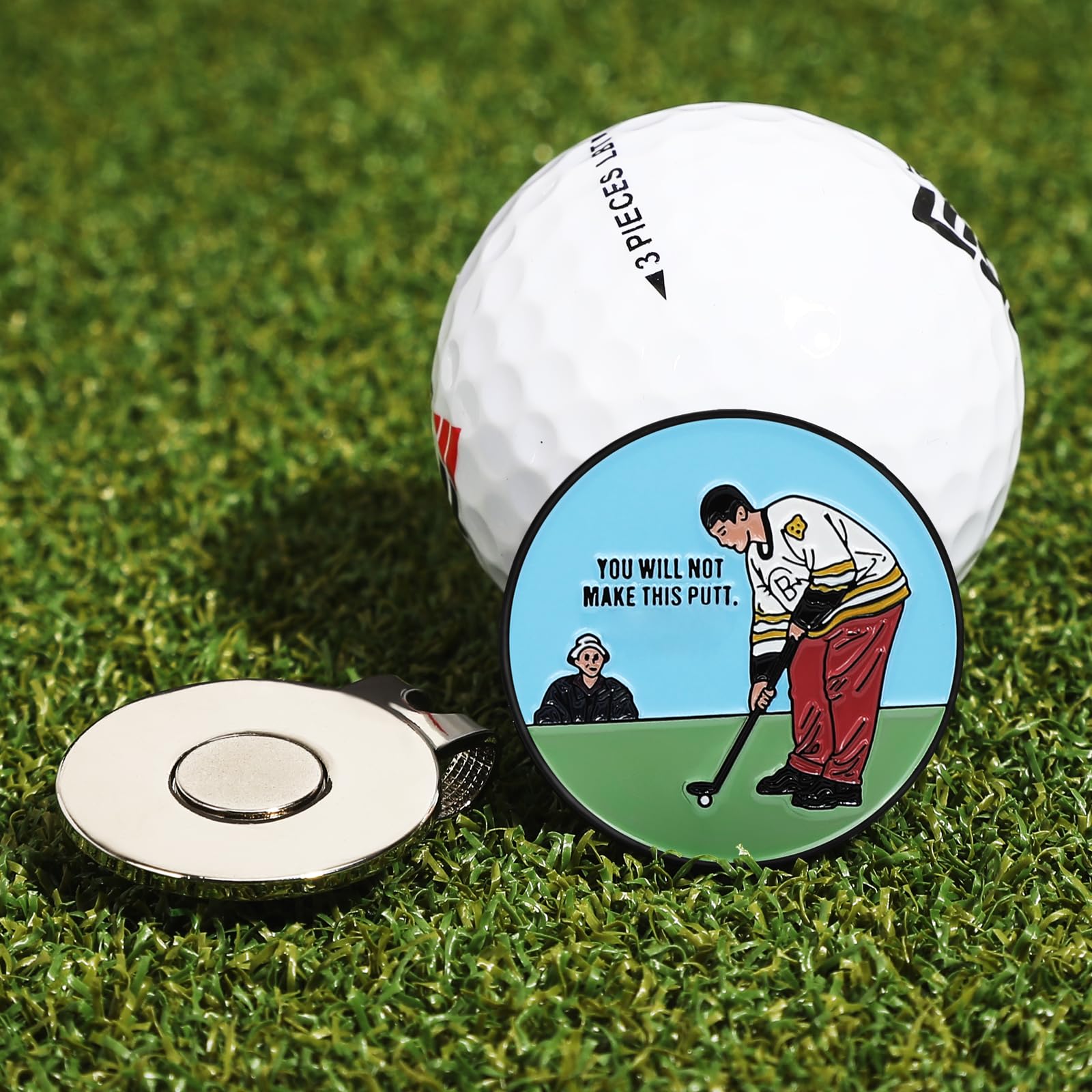 Jiaowei Enamel Golf Ball Marker With Magnetic Hat Clip - Funny Golf Accessories - Great Gift For Golf Lovers - You Will Not Make