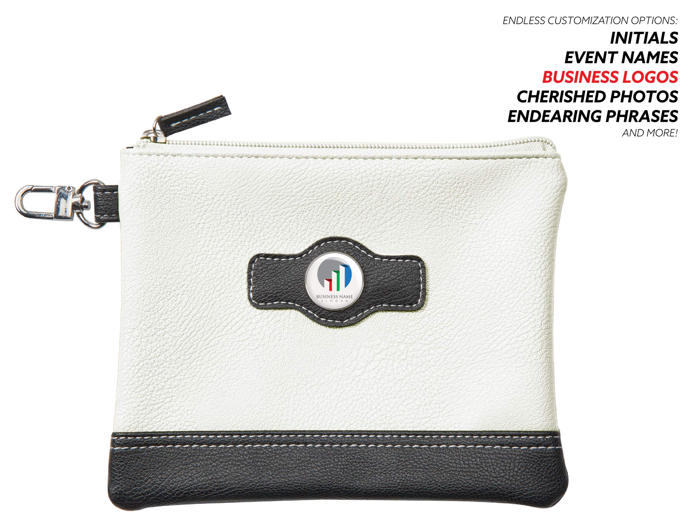 Clip Wipes Golf Pouch Custom Logo  Personalized Logo Zipper Golf Accessories Pouch (White)