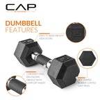 Cap Barbell 35 Lb Coated Hex Dumbbell Weight Pair With Padded Grip