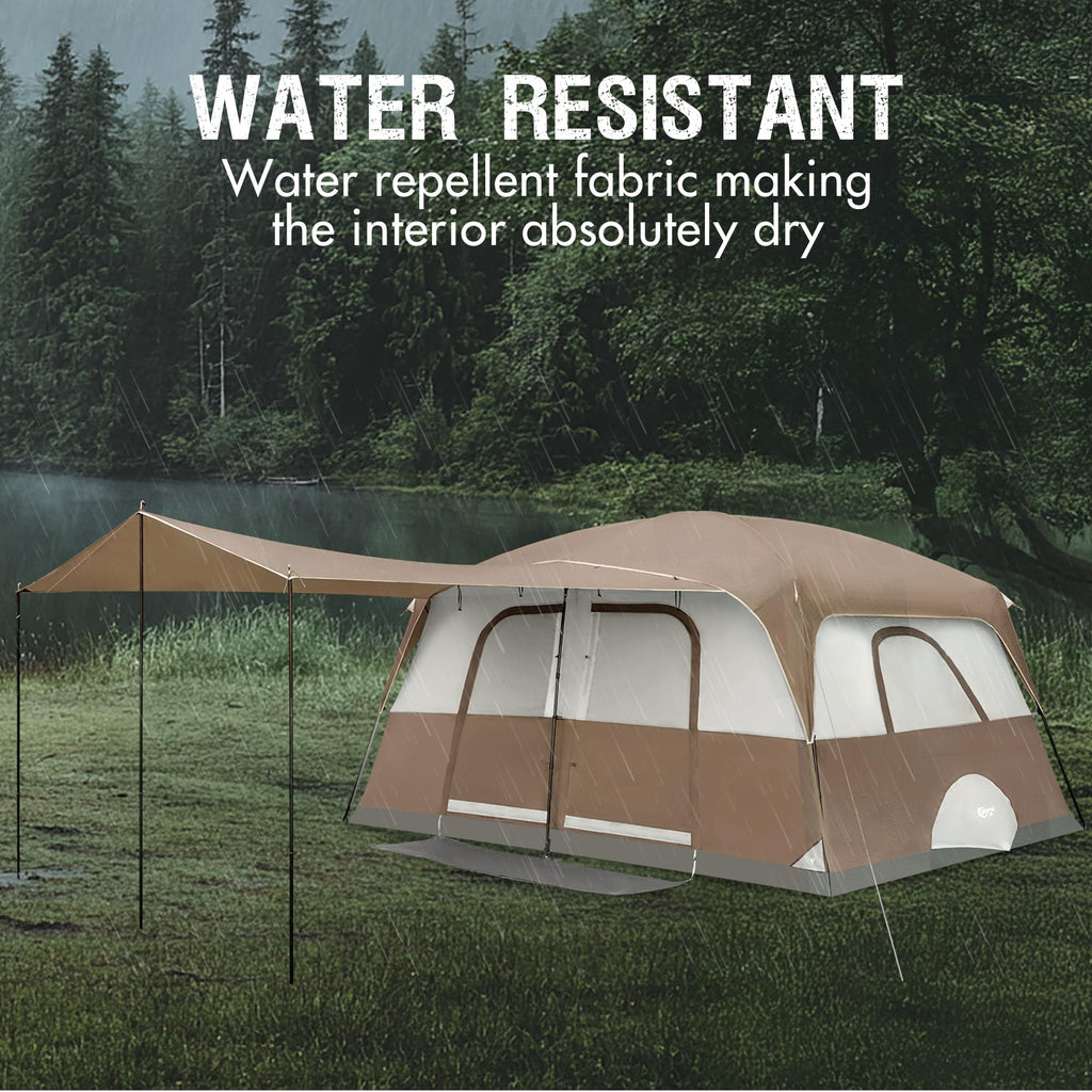 Portal 8 Person Tents for Camping, Easy Setup Cabin Tent with Large Porch, 2 Room, Waterproof Family Camping Tent for Outdoor Ca