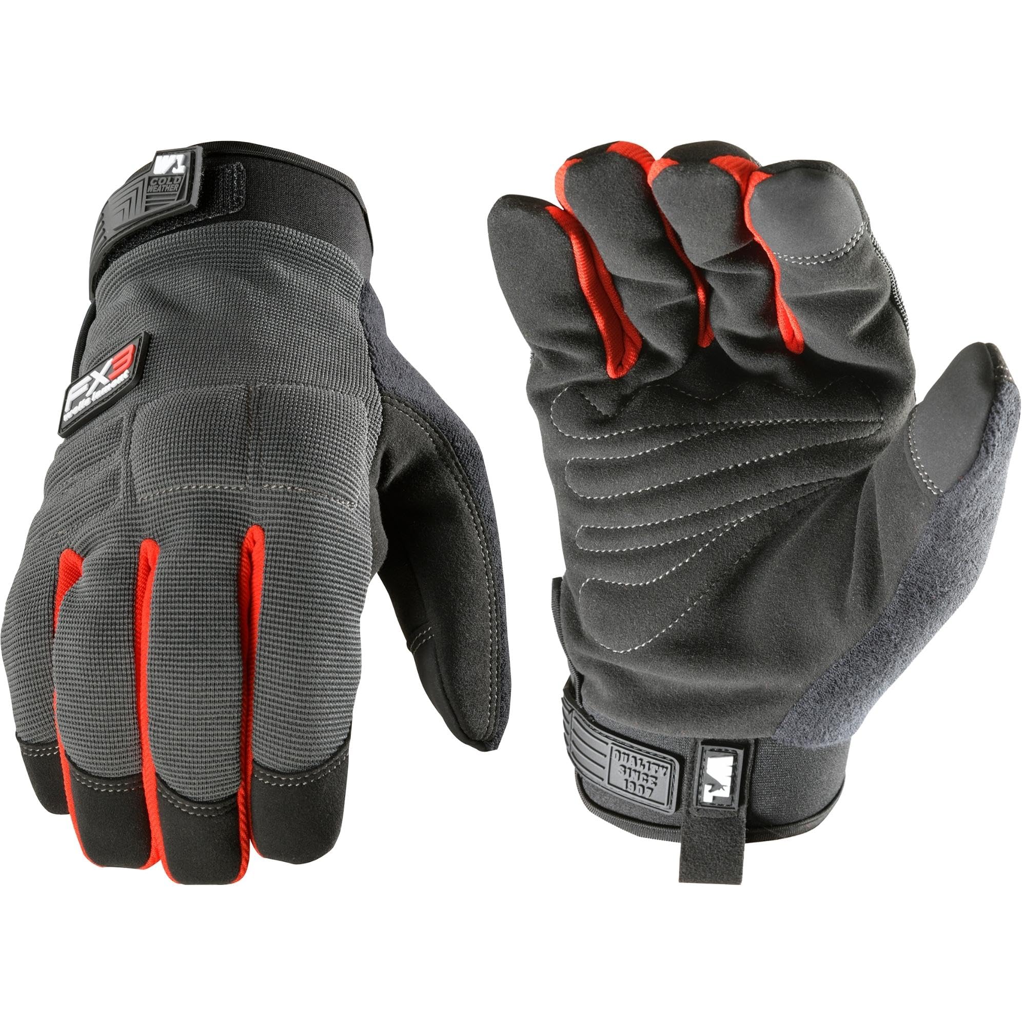 Wells Lamont FX3 Water-Resistant Synthetic Leather Palm Winter Gloves, X-Large (7878XL)