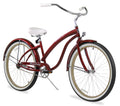 Firmstrong Bella Fashionista Womens Beach Cruiser Bicycle, Single Speed Bicycle, 26 Inch Wheels, Burgundy