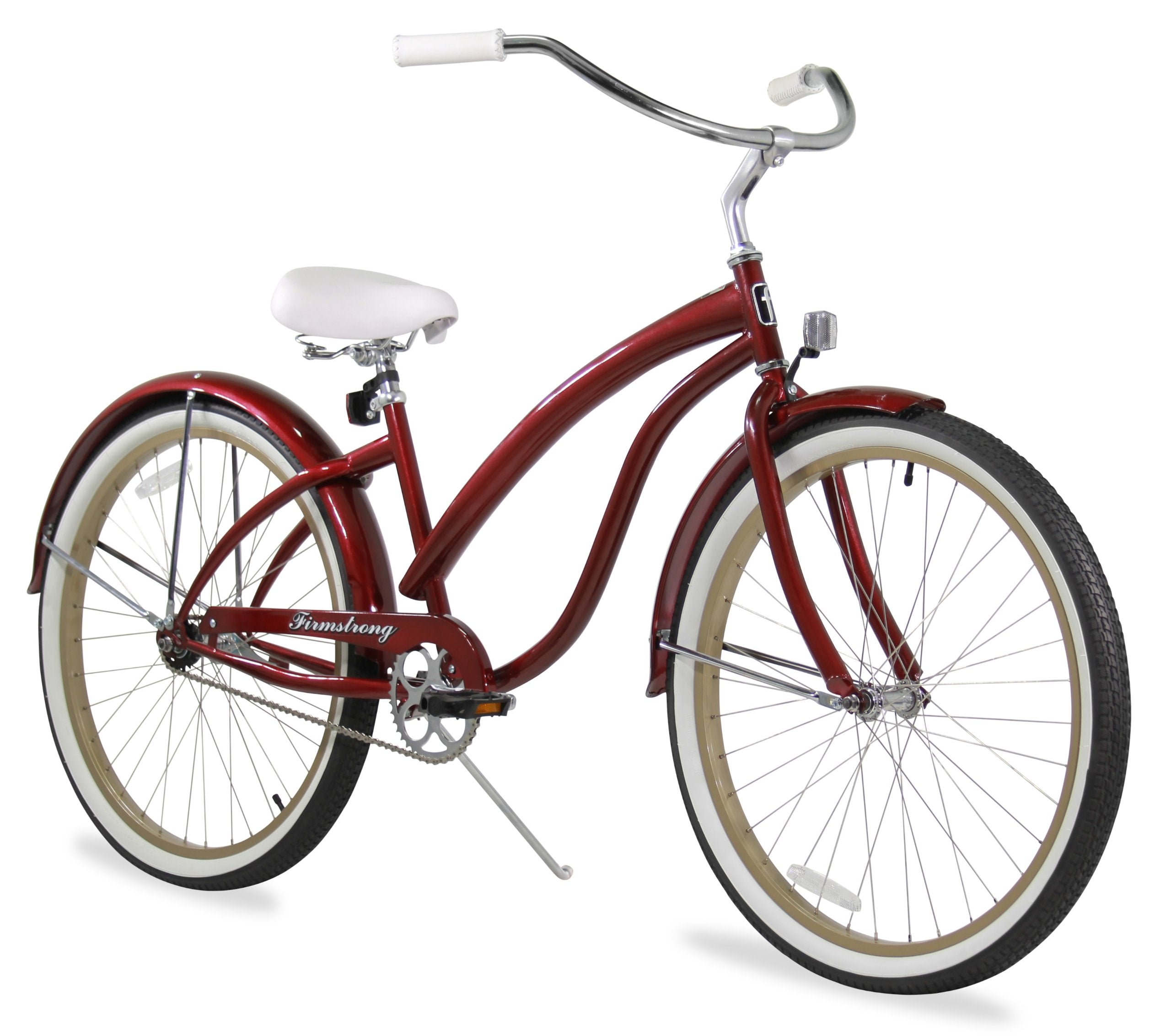 Firmstrong Bella Fashionista Womens Beach Cruiser Bicycle, Single Speed Bicycle, 26 Inch Wheels, Burgundy