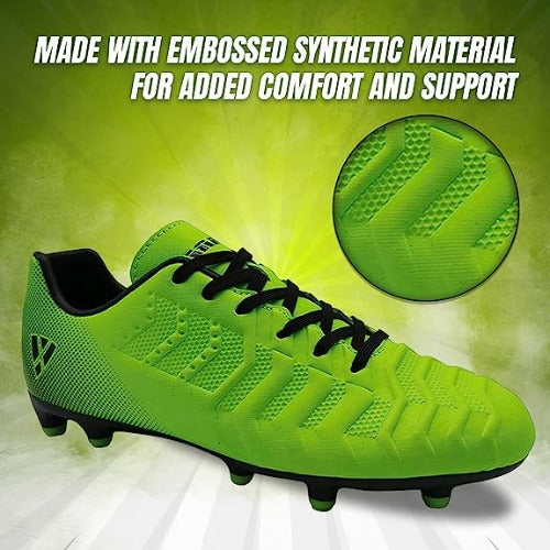 Vizari Laguna Junior. Firm Ground Soccer Shoes – Lime Green/Black