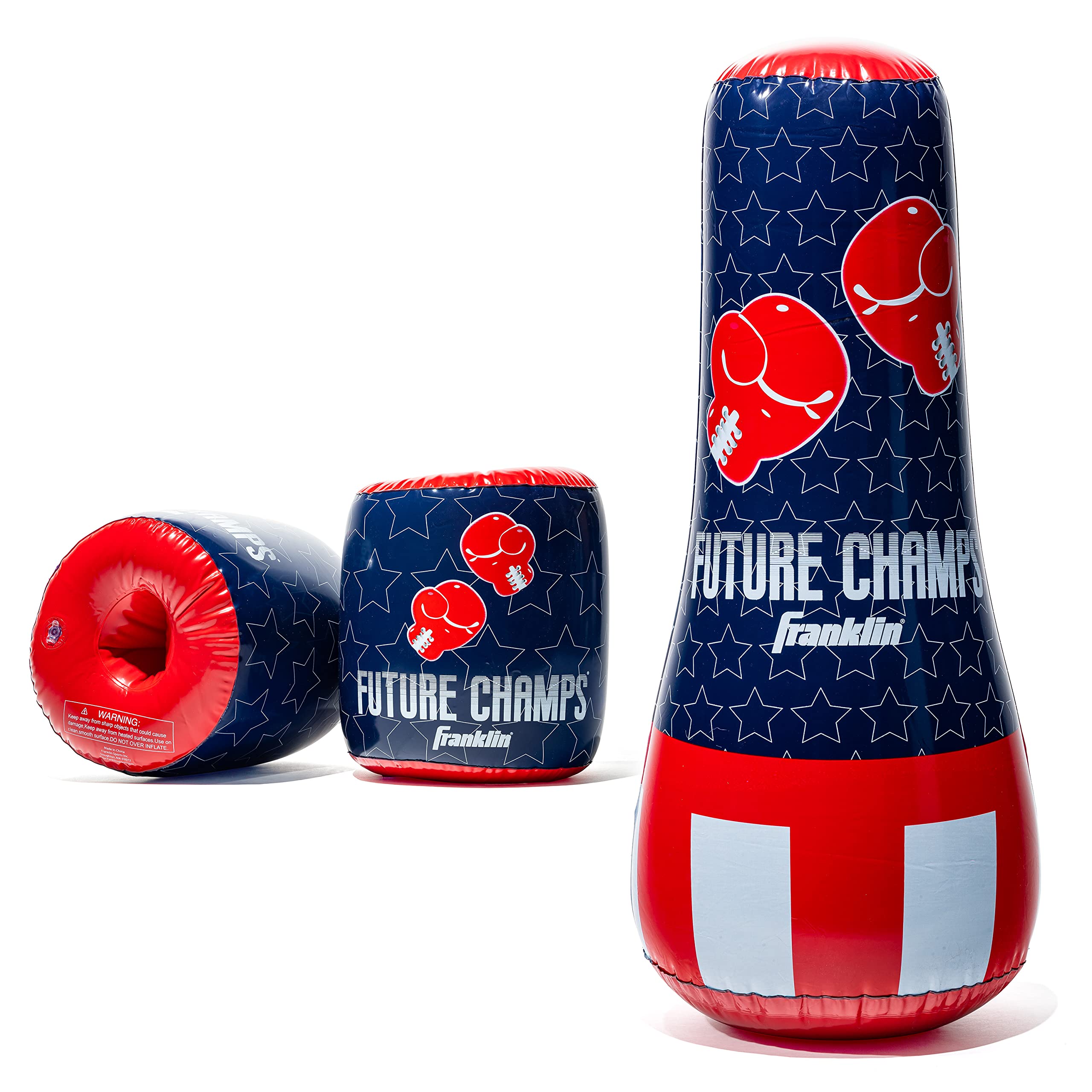 Franklin Sports Inflatable Punching Bag & Bopper Glove Set  Perfect for Kids & Toddlers  Oversized Boxing Bag & Gloves Small