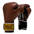 Everlast 1910 Leather Boxing Gloves | Vintage Training Gloves For Men And Women | Hook And Loop With Triple-Layer Foam | Heavy B