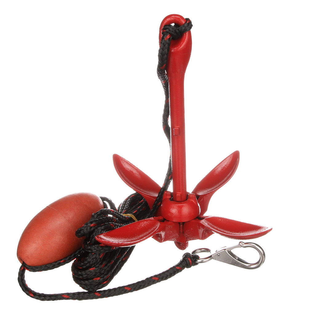 Attwood 11969-4 Grapnel Anchor System, 3.5-Pound Anchor, 25 Feet Of Rope, Marker Buoy, Snap Hook, Nylon Storage Case, One Size