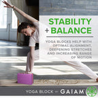 Gaiam Yoga Block (2 Pack) - Supportive Latex-Free Eva Foam Soft Non-Slip Surface For Yoga, Pilates, Meditation, Lagoon (2-Pack)