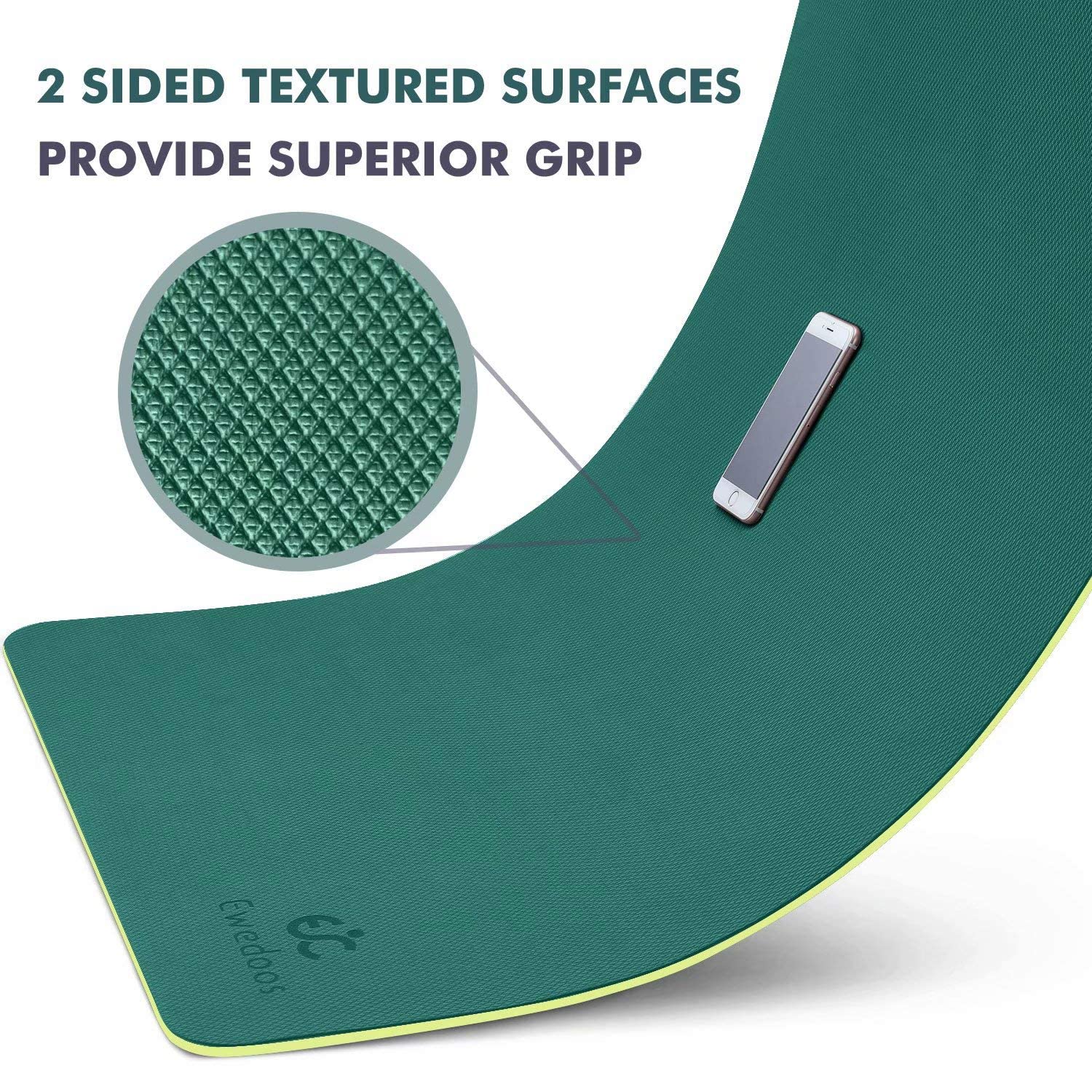 Ewedoos Yoga Mat Non Slip Tpe Yoga Mats Exercise Mat Eco Friendly Workout Mat For Yoga, Pilates And Floor Exercise Thick Fitness
