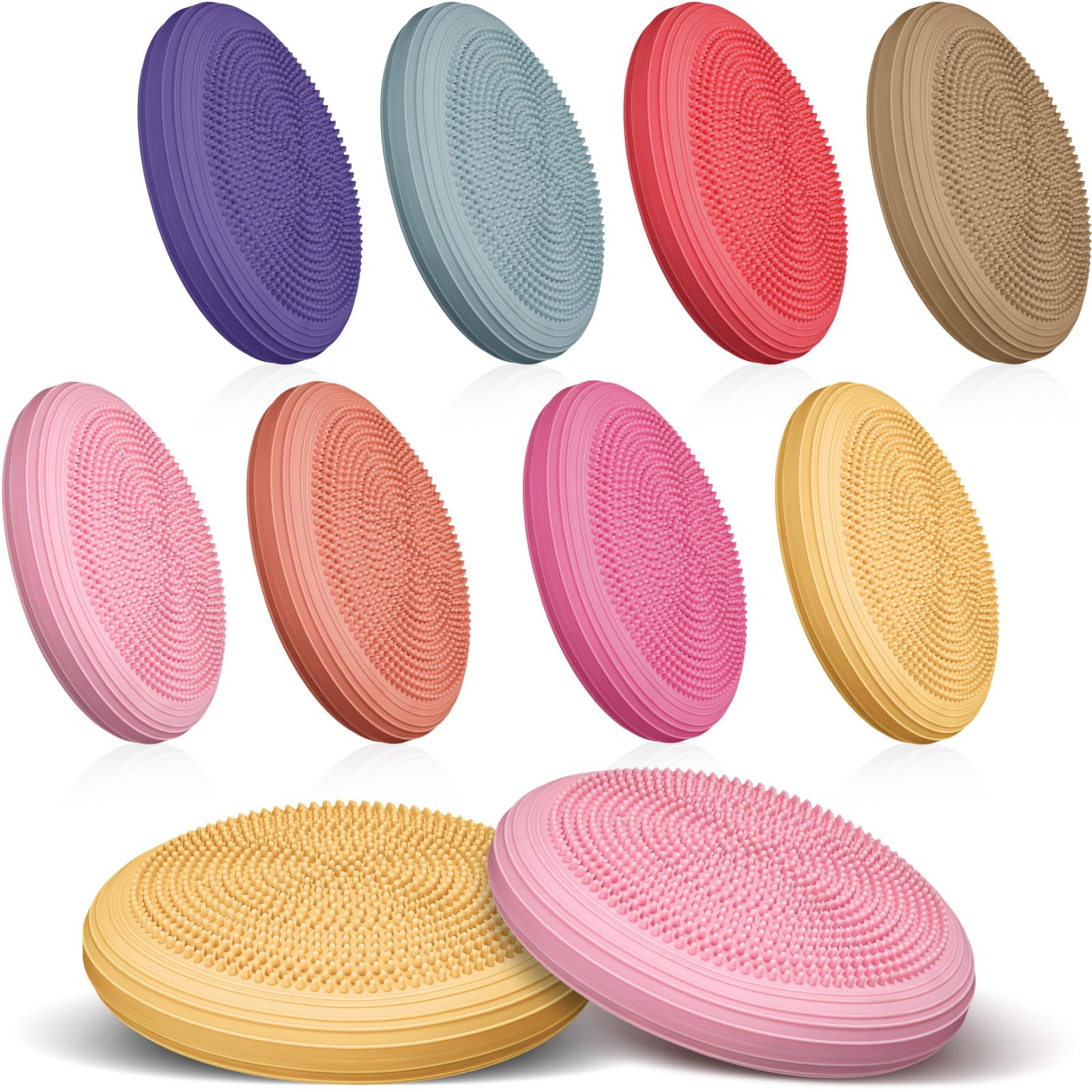 Libima 8 Pcs Wiggle Seat Inflated Wobble Cushion Sensory Seat Flexible Balance Board Balance Disc for Kids Men Women Physical Ex