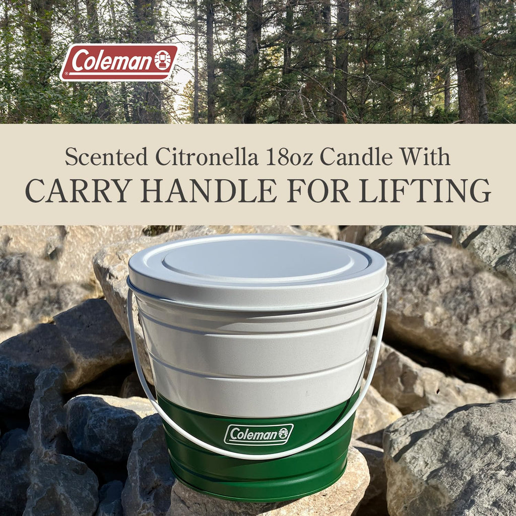 Coleman Citronella Candle 18oz - 30+ Hour Burn Time, Outdoor Candle with Single Wick & Recyclable Tin for Camping, Patio, & Back
