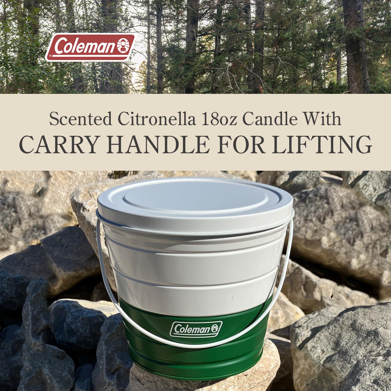Coleman Citronella Candle 18oz - 30+ Hour Burn Time, Outdoor Candle with Single Wick & Recyclable Tin for Camping, Patio, & Back