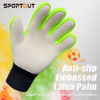 Sportout Kids Goalkeeper Gloves, Soccer Gloves With Double Wrist Protection And Non-Slip Wear Resistant Latex Material To Give P